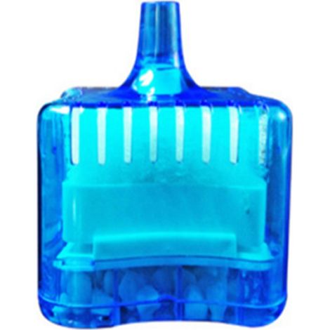 Mini filtro de aire para acuario fabricado en ABS (cuadrado) – 8 x 8 x 8 x 5,5 cm – azul – con bioesponja y carbón activado (1/5)