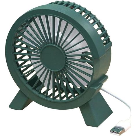 Mini ventilador de escritorio USB silencioso y compacto en PP verde para dormitorio y oficina. (1/5)