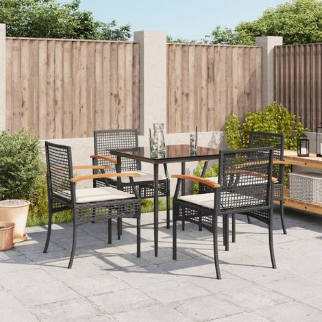 Garden Dining Set Black, Cream White vidaXL (1/5)