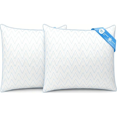 Lot De 2 Oreillers 60x60 cm Konsoefuly, Doux Au Toucher, Fibre Polyester Creux, Frais et Respirant, Confort Toutes Les Saisons