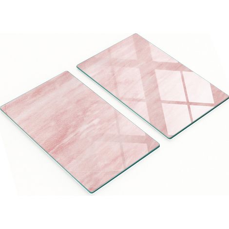 Planches à découper en verre avec motif marbre rose 2 x 30 x 52 cm (1/5)