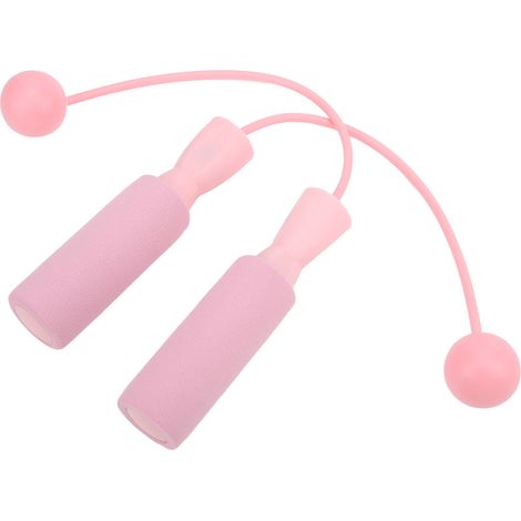 1 paire de cordes à sauter sans fil réglables avec double roulement à billes pour hommes, femmes et enfants (rose) (1/5)