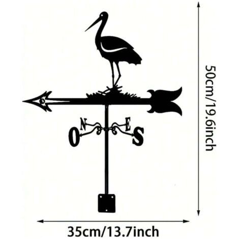 Green Mobility-Girouette décorative en forme de grue, installée sur le toit, utilisée comme girouette extérieure pour le jardin (1/4)