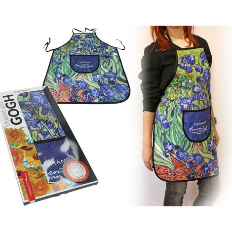 Delantal de cocina para mujer con estampado de lirios de Van Gogh, Carmani, como regalo para ella. (1/3)