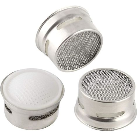 Lot de 3 aérateurs de robinet en acier inoxydable de 21 mm, pièce de rechange pour robinet, adaptateur de filtre à eau, accessoires pour limiter le débit. (1/5)