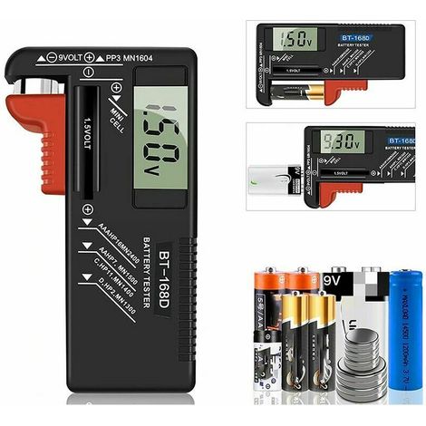 Digitaler Batterietester, Universal-Batterietester, Batterietester für AA, AAA, C, D, PP3, 9V, 1,5V, Knopfzellenbatterien - Funktioniert ohne Batterien (1/5)