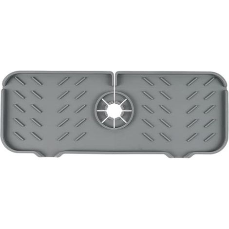 Organisateur d'évier, égouttoir à lave-linge, tapis de vidange en silicone, gris de qualité supérieure (1/5)