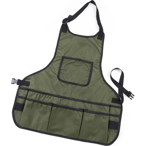 [JAMAIS UTILISÉ]Tablier de jardinage imperméable en toile PENGGONG avec sac à outils et poches, taille ajustable, convient aux hommes et aux femmes (1/3)