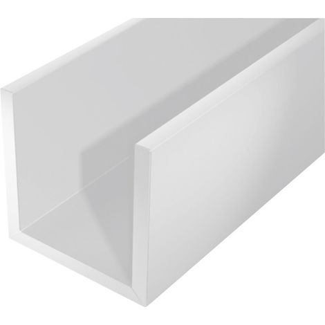 Perfil U plástico 2000/12x10mm blanco