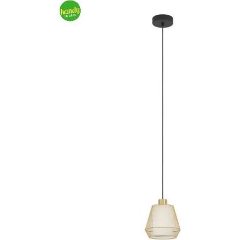 Lampadario A Sospensione Moderno Ciudadela Acciaio Nero Ottone 1 Luce E27 (1/3)