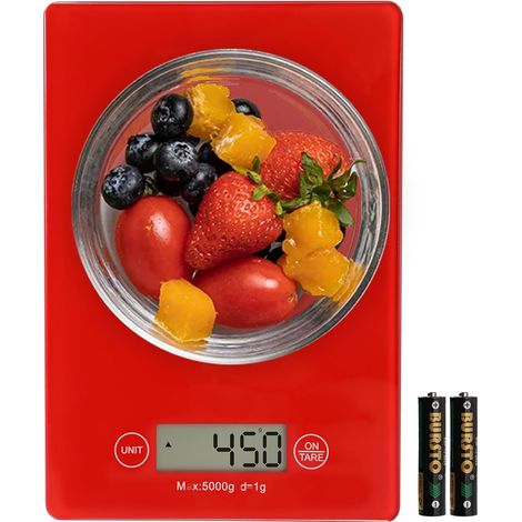 Hochpräzise elektronische Küchenwaage 5000g/1g mit hintergrundbeleuchtetem LCD-Bildschirm zum Kochen, Backen und Zubereiten von Speisen.