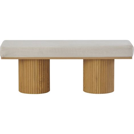 Banc en velours côtelé beige - Mahe (1/5)