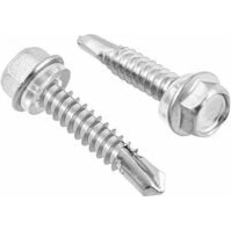 Lot de 50 vis autoforeuse, en acier inoxydable, 6.3 mm X 32 mm, Vis Auto Perforante avec joint d'étanchéité,Vis autoperceuse (1/5)