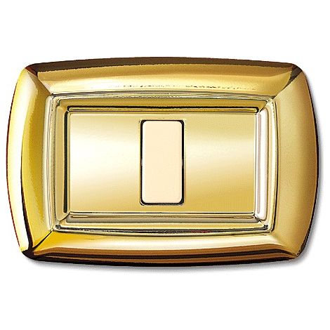Placca serie Tondò, 1 modulo, plastica, oro, compatibile con serie BTicino Magic - Elettrocanali ECL2591OR