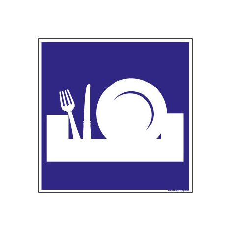 PANNEAU DE SIGNALISATION CAMPING LOCAL BAC A VAISSELLE (H0213) - Adhésif - 125 x 125 mm