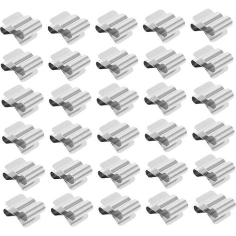 Ensemble de 30 clips métalliques pour câbles solaires, clips à ressort en acier inoxydable pour la fixation et la gestion des câbles sur les cadres de panneaux photovoltaïques, installation rapide et (1/4)