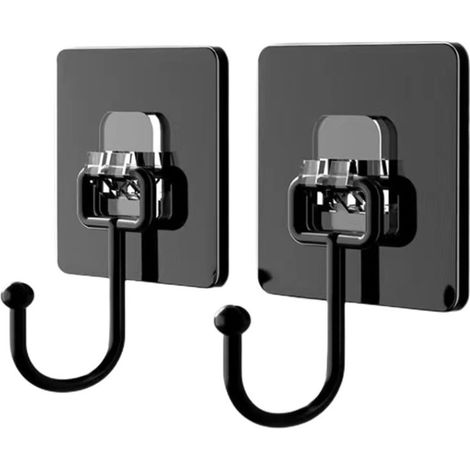 Crochet Mural - Zinc Moulé Sous Pression - Pour Manteaux Et Accessoires - Charge Maximale 16 Kg - Noir - 1 Pièce