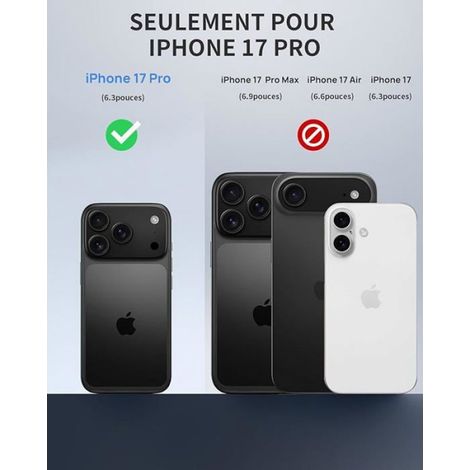 Coque Étanche IP68 pour iPhone 17 Pro - Protection Antichute 4 M - Compatible MagSafe - 360° Étanche - Noir - 1 Pièce (1/5)