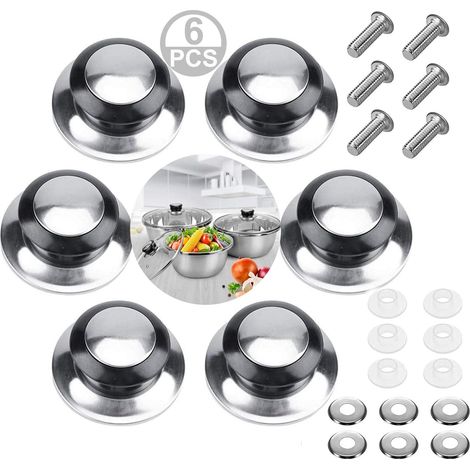 Poignée De Couvercle De Casserole - Poignée En Bois De Gomme - Pour Couvercles De Casseroles Poêles Sauteuses - 6 Pièces