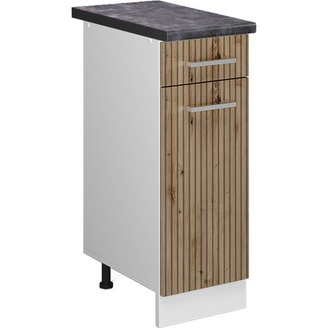 Mueble bajo de cocina R-Line, Roble artesanal, 30 cm , ET Antracita, Vicco (1/5)