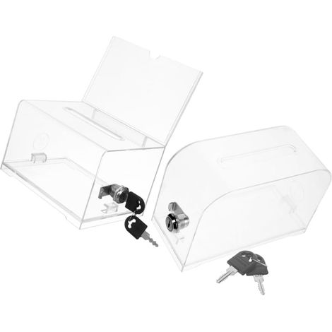 2 ensembles Boîte à Suggestions Transparente Acrylique de Urnes pour Cartes de Visite et Bulletins de Vote pour Événements et Collectes de Fonds (1/5)
