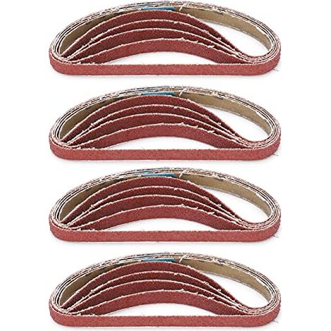 20 Pcs Papier Abrasif Courroie Abrasive Machine Ponçage Bande Abrasive Spécial Métal Polissage Et Ébavurage Outil De Remplacement pour Ponceuse 330x10mm 240 (1/5)