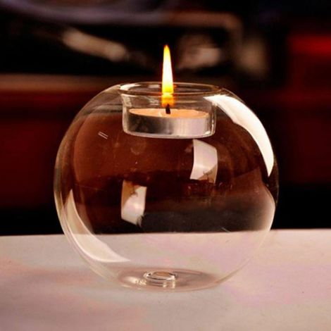 Support Pour Bougie Tealight - En Verre Borosilicat Résistant à La Chaleur - Pour Décoration Intérieure Mariage Fêtes - Lot De 1 (1/5)