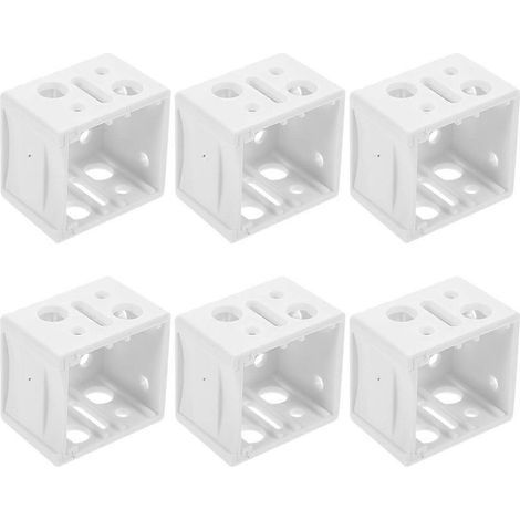 6-teiliges Montageset für Jalousien, Ersatz-Oberschienenhalterung für 1-Zoll-Jalousien – 3,8 x 3,8 cm – Weiß (1/3)