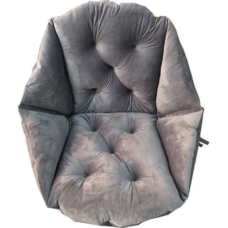Galette de chaise Coussin Fauteuil Rotin, Balançoire Suspendue Oeuf Rotin Chaise Coussin Jardin Patio Housse De Coussin Gris 48x52cm (1/4)