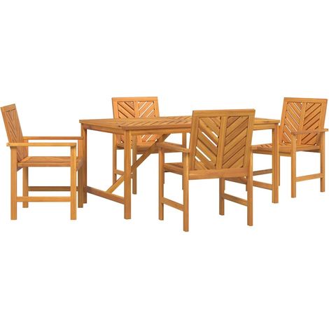 Maison Exclusive - Garten Essgruppe 5 pcs Braun Massivholz Akazie