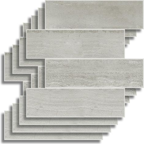Crédence Adhésive Cuisine, Salle de Bain, Pierre, Gris, 4 Pièces, 25 x 25 cm, Crédence Épaisse, 3D, Carrelage Adhésif Mural, Lavable, Imperméable (1/5)