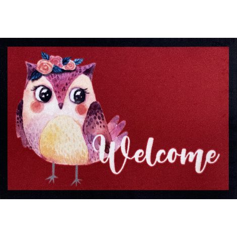 Alfombra de entrada Hada búho niña roja 40x60cm