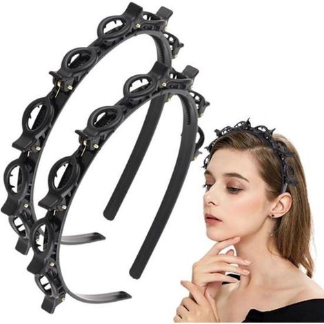 Doppelte Quastenhaarspange, geflochtene Haarspange, Unisex-Haarband (1/5)