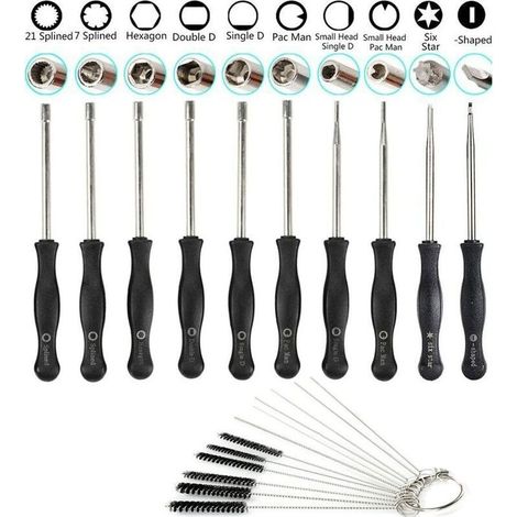 Lot de 10 Outil de réglage de carburateur avec brosse de nettoyage Aiguille de carburateur pour moteur 2 Cycle Petite courantes Echo Stihl Poulan Husqvarna MTD Ryobi Homelite tondeuse Weed Eater (1/5)
