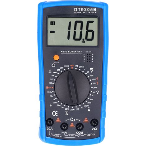 Multimètre numérique DT9205B haute précision, format poche, protection complète anti-combustion, testeur de continuité/coupure avec mode sonore, sans pile (1/5)