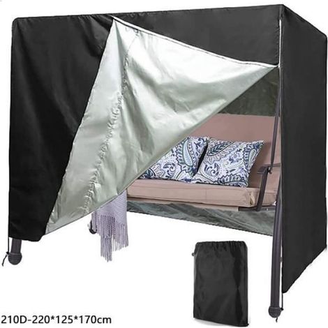 Housse de Protection pour Balancelle de Jardin 3 Places, 210D Oxford Imperméable Bâche de Balancelle, 220 x 170 x 125cm Label (1/4)