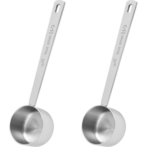 Cuillère doseuse de cuisine de 30 ml (2 cuillères à soupe) pour café, compléments alimentaires et poudres protéinées, en acier inoxydable, lot de 2
