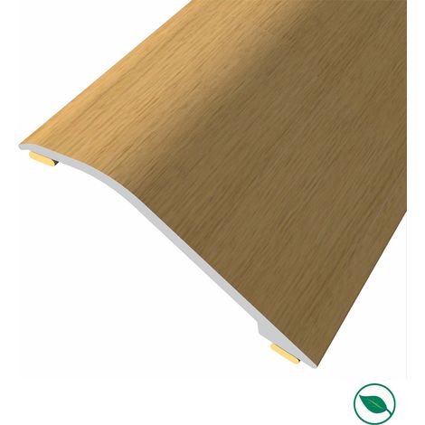 Forestea – Barre de seuil adhésive alu replaqué chêne vernis mat – Longueur 135 cm – Largeur 4,5 cm – Hauteur 2,3 mm – Pose facile (1/2)