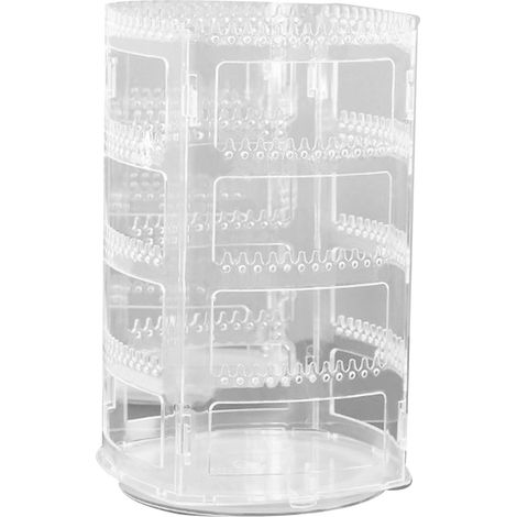 Présentoir à bijoux Rotatif Support d'oreilles Boîte de rangement colliers en plastique durable et portable design élégant (1/4)