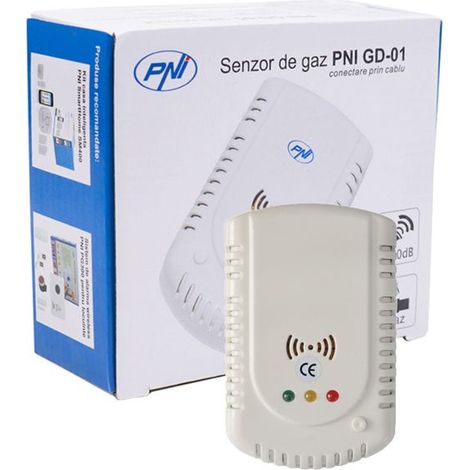 Détecteur de gaz PNI GD-01, alerte sonore et visuelle, pour GPL, gaz naturel et de charbon, compatible avec PNI V-02 (1/4)