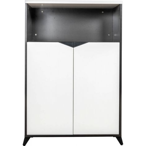 Büromöbel Büro Schrank Aktenschrank CLAUDIO weiß-schwarz 80x40 x120 cm Büro Homeoffice Arbeitszimmer (1/2)