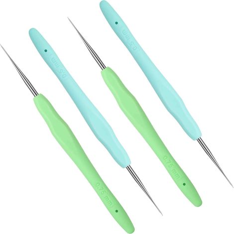 Kit de 4 crochets pour dreadlocks (0,5 mm et 0,75 mm), outils pour la création de dreadlocks. (1/5)