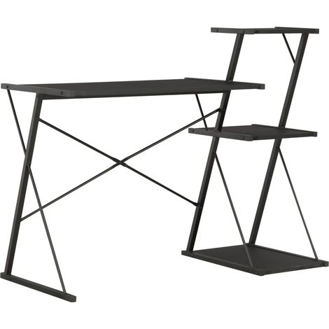 Schreibtisch mit Regal Schwarz 116×50×93 cm