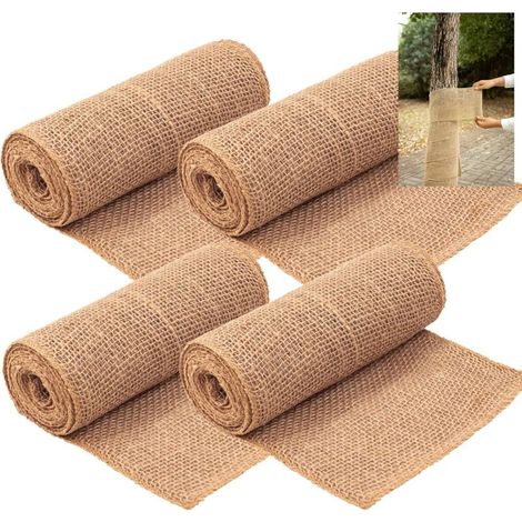 rollos de arpillera de yute natural de 30 cm x 3 m para árboles de invierno, envolturas protectoras para