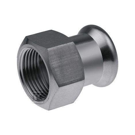 Raccord fileté femelle 22X1/2" en acier inoxydable à pression