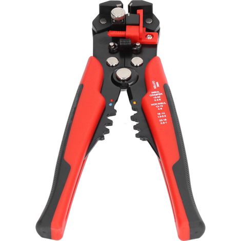 Pince à sertir automatique 8 pouces, coupe-fils, outil à dénuder, multifonction manuelle et ergonomique pour la maison et l'usine, rouge (1/5)