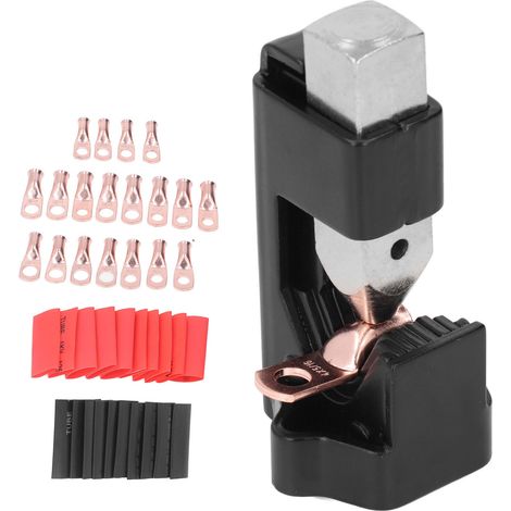 Pince à sertir les cosses de batterie avec marteau, lot de 20 cosses et 20 gaines thermorétractables, pour câbles de 8AWG à 0000AWG, outil de sertissage manuel (1/5)