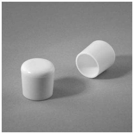 Ajile - Embout Enveloppant Coiffant Capuchon de Protection Plastique BLANC pour Pied, Tube, Tige, Fil de Grillage de Diamètre 20 mm