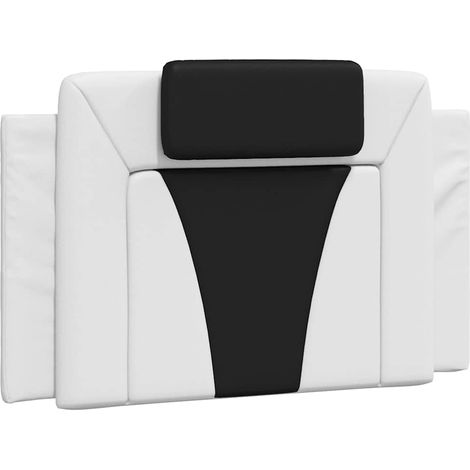 Coussin de tête de lit Viana noir et blanc 90 cm similicuir
