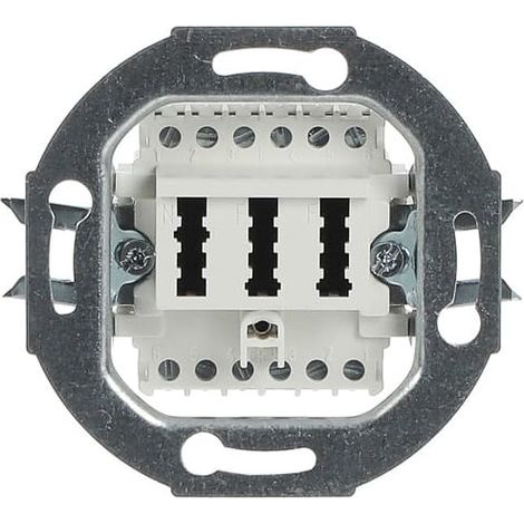 Busch-Jaeger Insert de boîtier de connexion TAE 2x 6/6 NFF version droite 3-fach alpinweiß (0242/04), 2CKA000230A0389